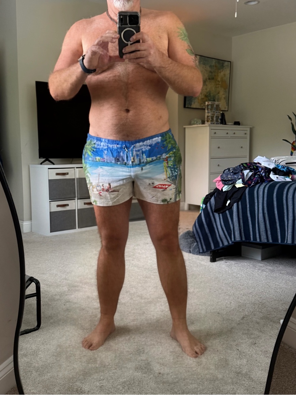 Men's Bang Tropical Print Swim Shorts XL